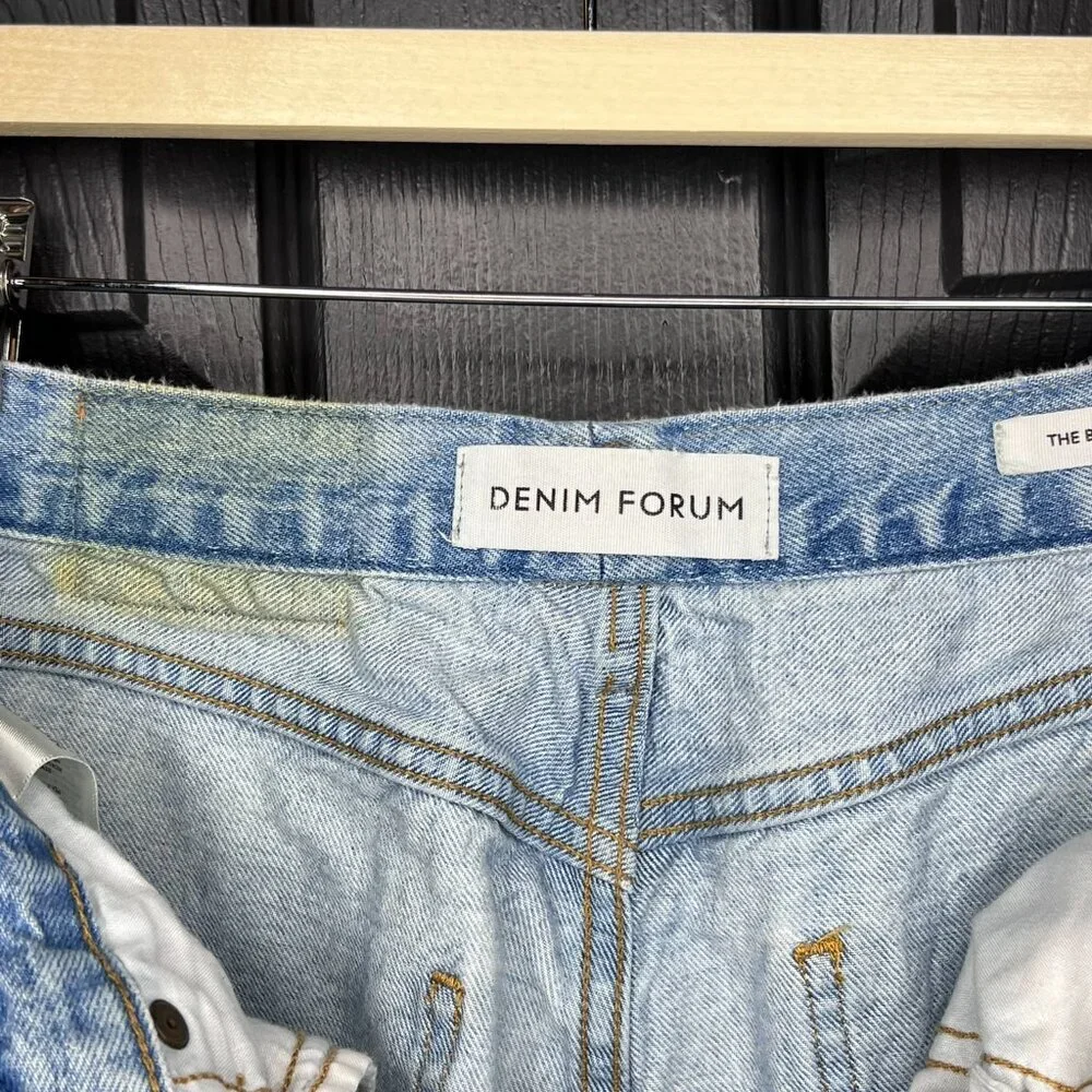 Denim Forum The BF Boyfriend High Rise Loose 28L Size 29 Light Wash - Picture 7 of 15